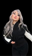 Load image into Gallery viewer, Ash Grey/Black Streaks Wig
