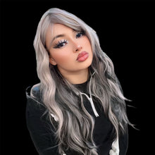 Load image into Gallery viewer, Ash Grey/Black Streaks Wig
