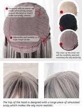 Load image into Gallery viewer, Short Silver &amp; Black with Bangs Synthetic Wig!
